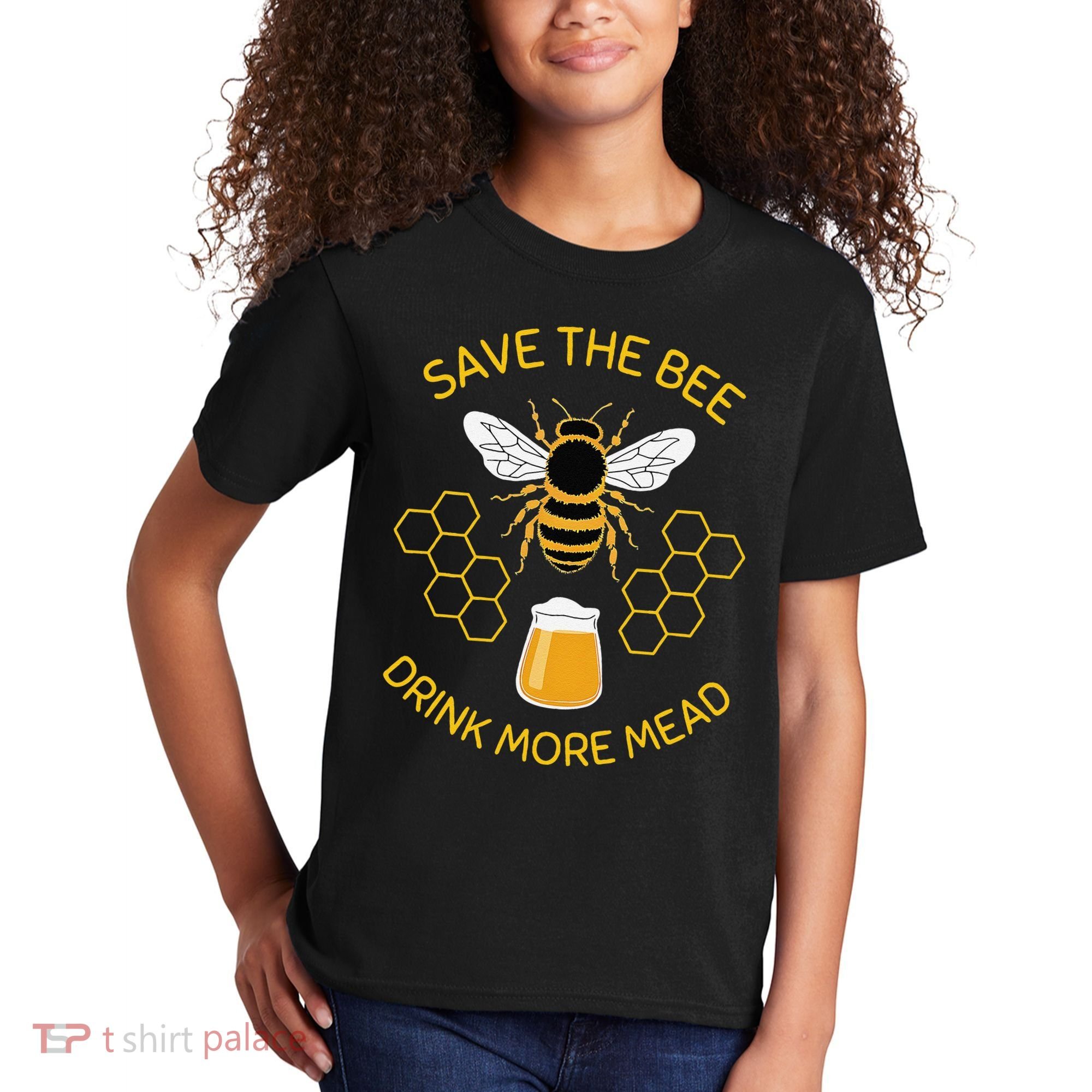 Save The Bees Drink More Mead Funny Craft Beer Brew Kids T-Shirt