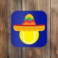 Sombrero Tennis Ball Cinco De Mayo Tennis Player Gift Coaster thumb 0