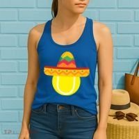 Sombrero Tennis Ball Cinco De Mayo Tennis Player Gift Women's Tank Top thumb 2