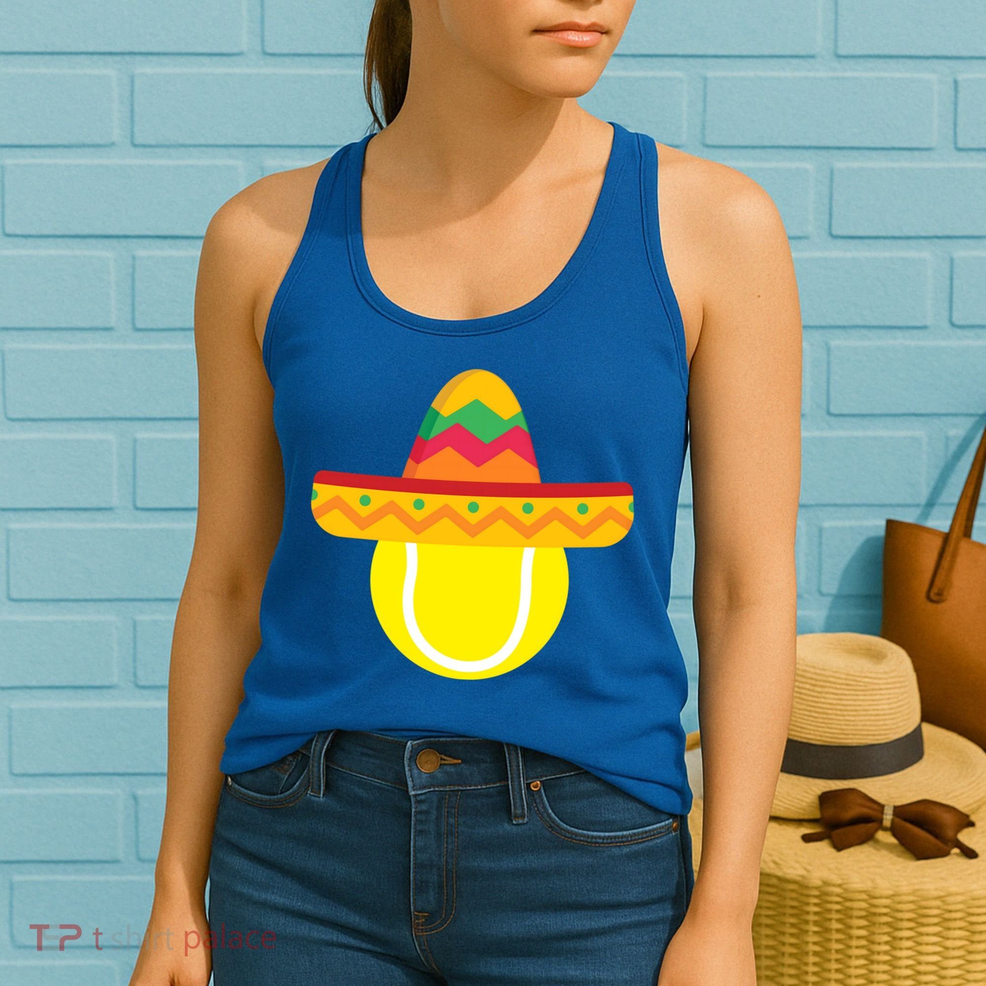 Sombrero Tennis Ball Cinco De Mayo Tennis Player Gift Women's Tank Top