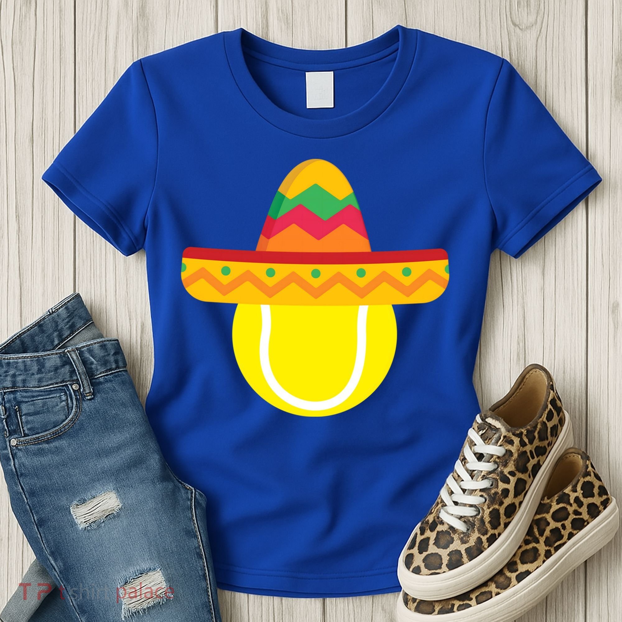 Sombrero Tennis Ball Cinco De Mayo Tennis Player Gift Women's T-Shirt
