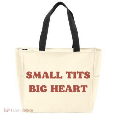 Small Tits Big Heart Tote Bag