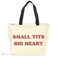 Small Tits Big Heart Tote Bag thumb 0