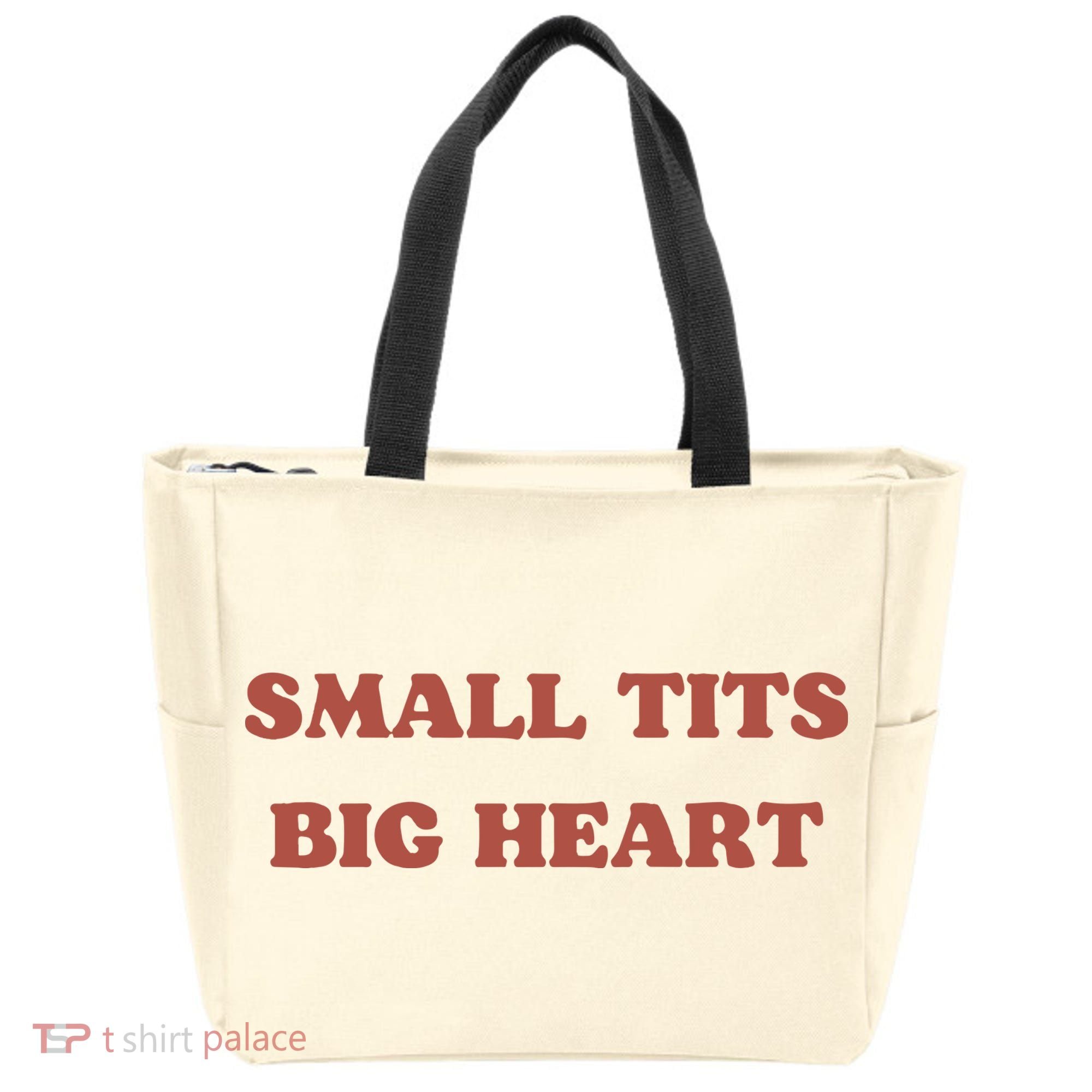 Small Tits Big Heart Tote Bag