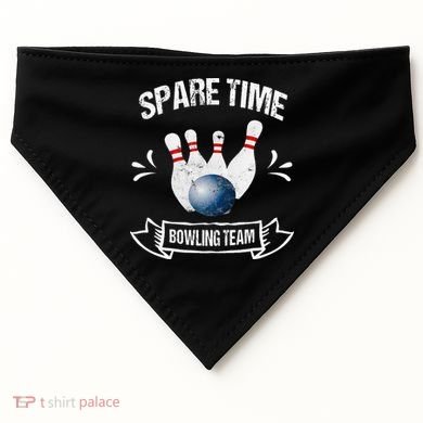 Spare Time Bowling Team Funny Bowling USA-Made Doggie Bandana