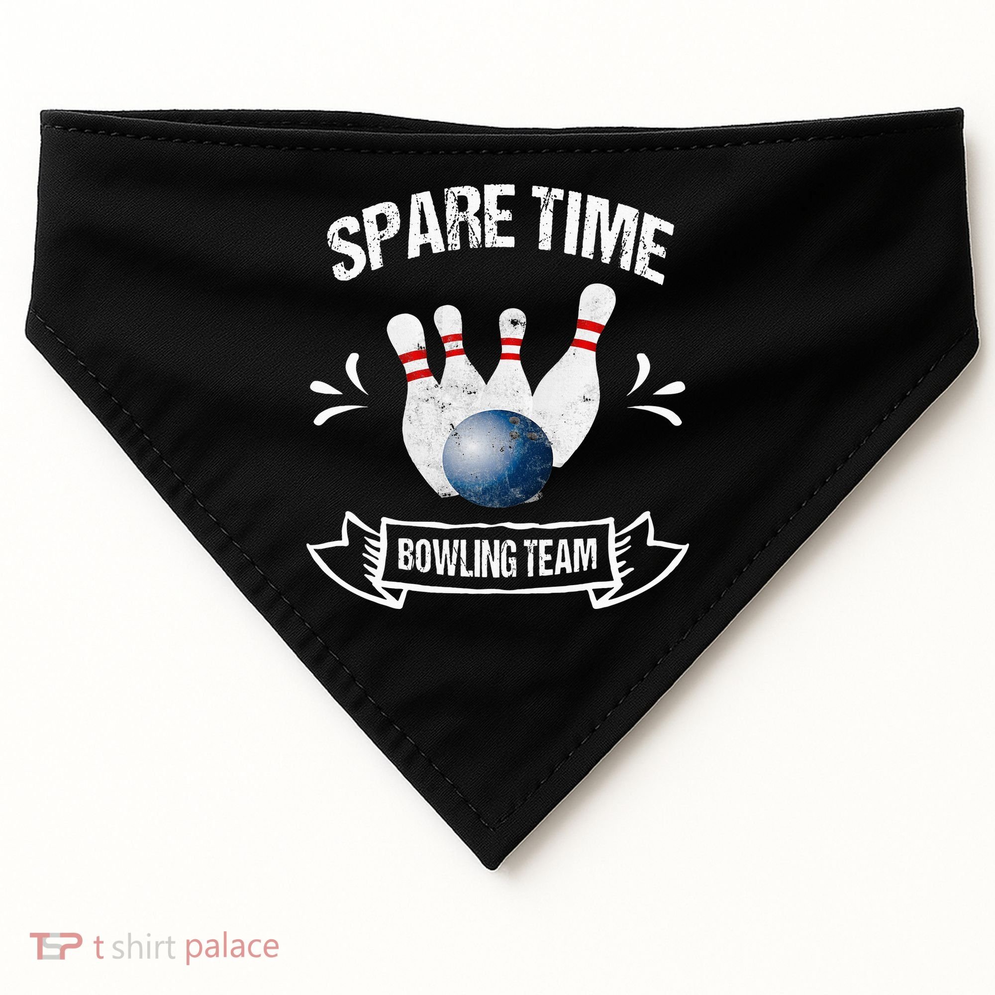 Spare Time Bowling Team Funny Bowling USA-Made Doggie Bandana