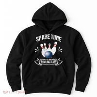 Spare Time Bowling Team Funny Bowling Hoodie thumb 0