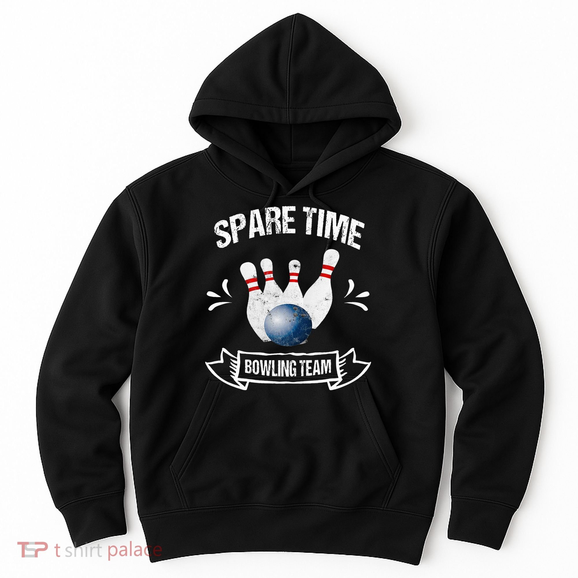 Spare Time Bowling Team Funny Bowling Hoodie