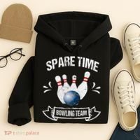 Spare Time Bowling Team Funny Bowling Hoodie thumb 4