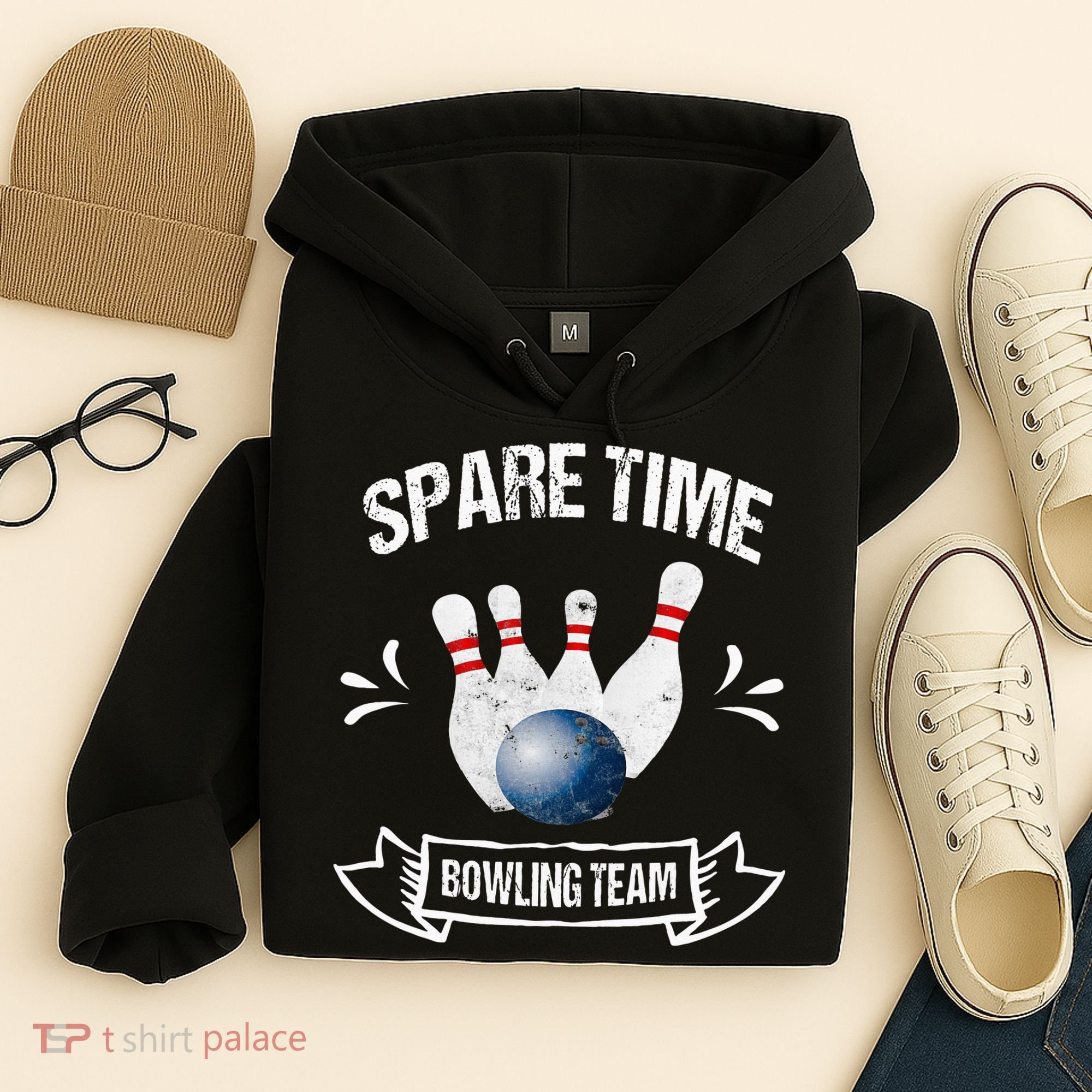 Spare Time Bowling Team Funny Bowling Hoodie