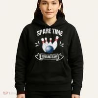 Spare Time Bowling Team Funny Bowling Hoodie thumb 5