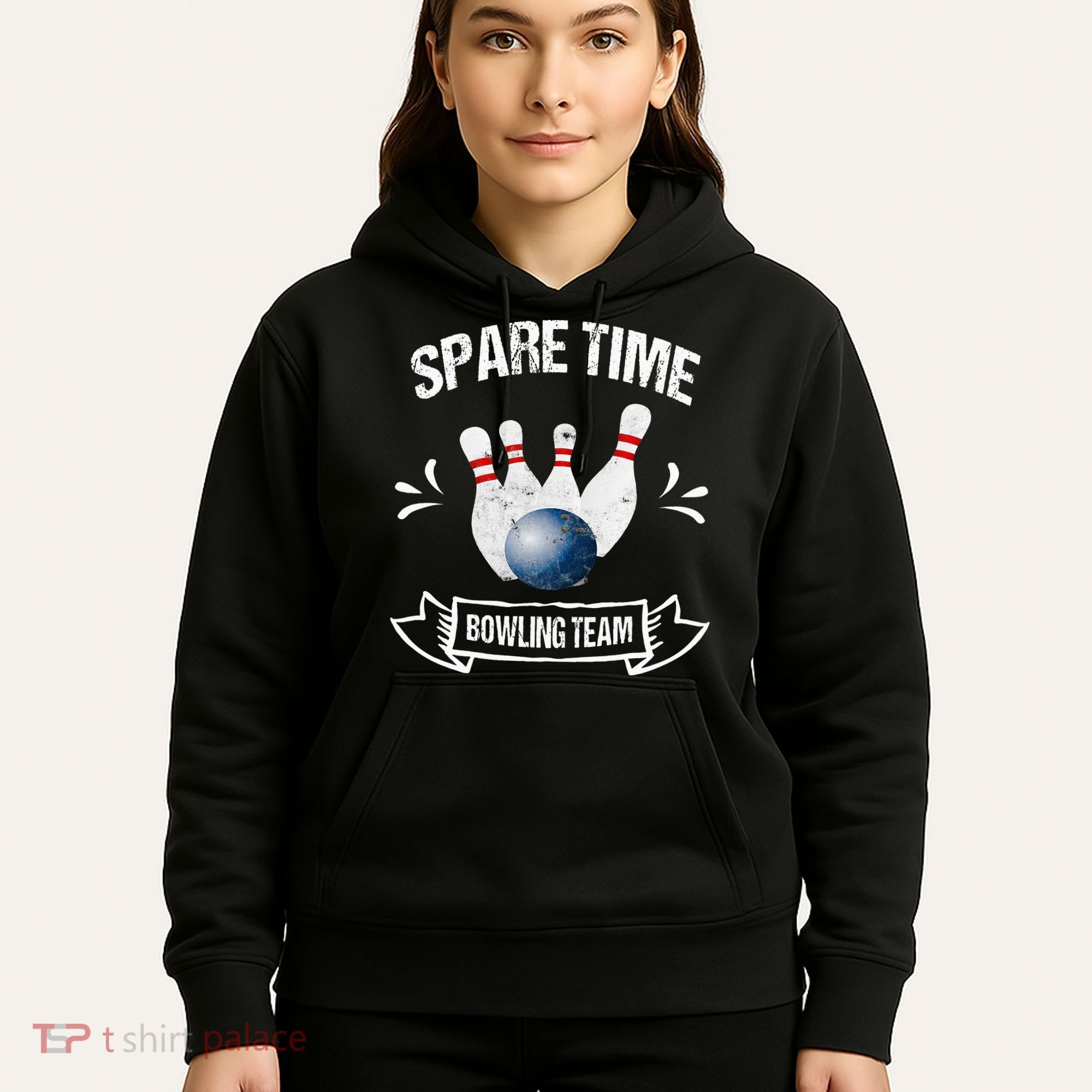 Spare Time Bowling Team Funny Bowling Hoodie