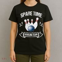 Spare Time Bowling Team Funny Bowling T-Shirt thumb 4