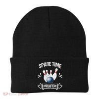 Spare Time Bowling Team Funny Bowling Beanie thumb 0