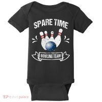 Spare Time Bowling Team Funny Bowling Baby Bodysuit thumb 0
