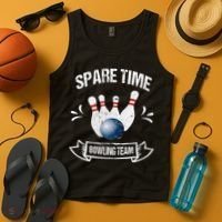 Spare Time Bowling Team Funny Bowling Tank Top thumb 4