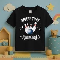Spare Time Bowling Team Funny Bowling Toddler T-Shirt thumb 3