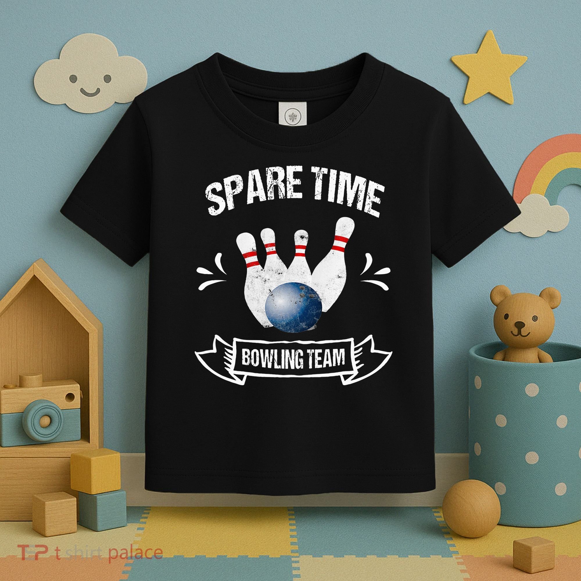 Spare Time Bowling Team Funny Bowling Toddler T-Shirt