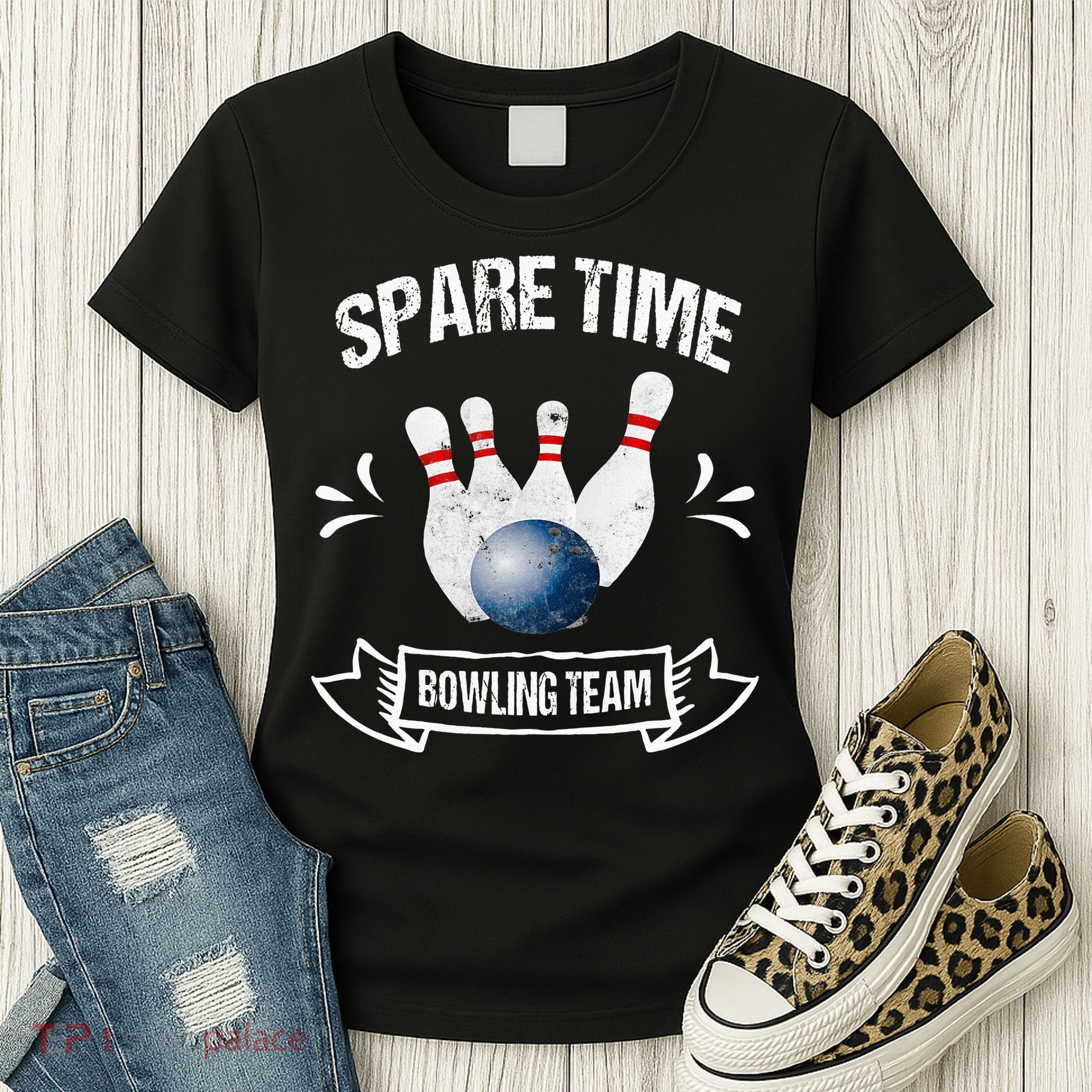 Spare Time Bowling Team Funny Bowling Women's T-Shirt