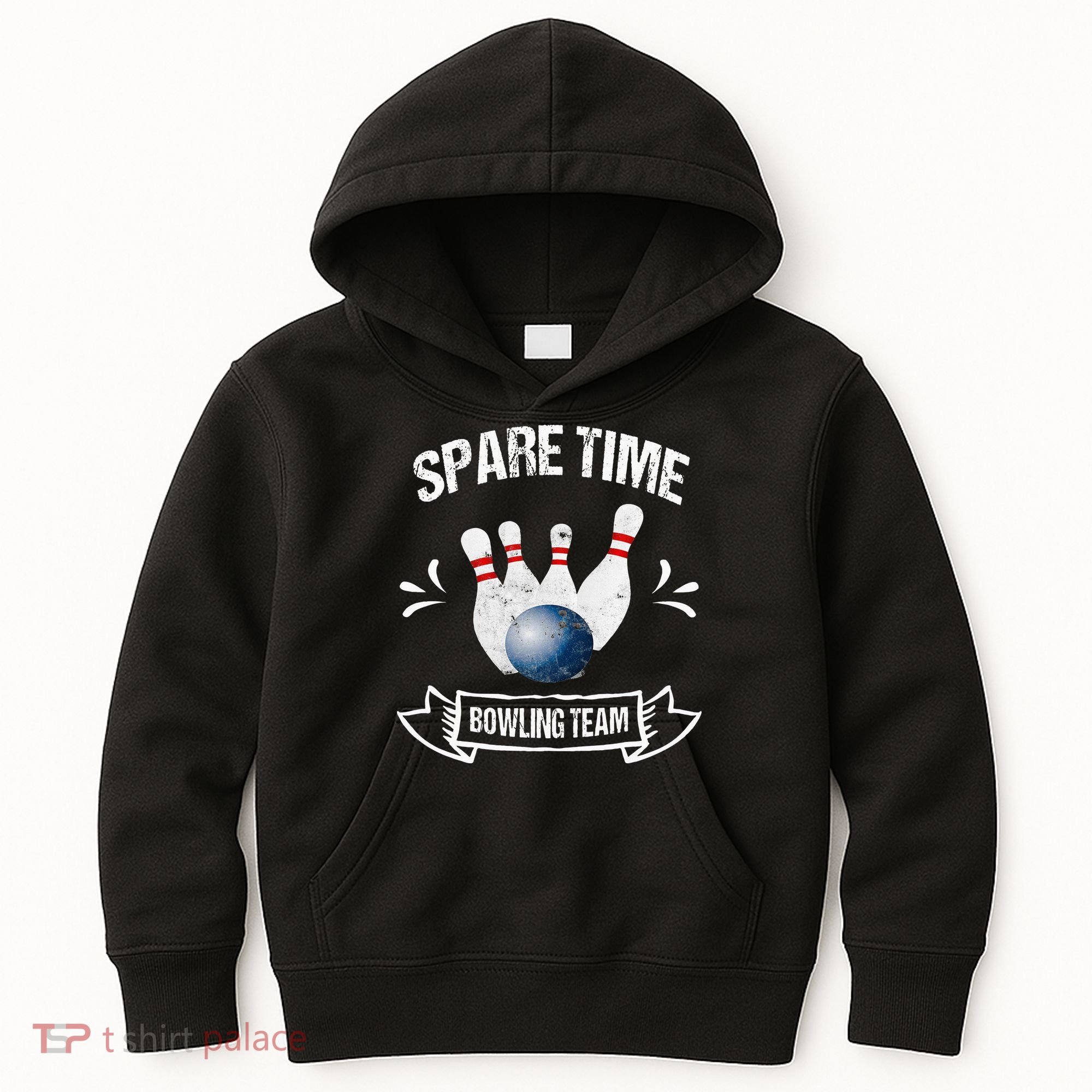 Spare Time Bowling Team Funny Bowling Kids Hoodie