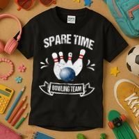 Spare Time Bowling Team Funny Bowling Kids T-Shirt thumb 3