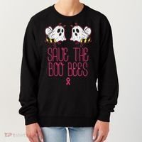 Save The Boobees Boo Bees Breast Cancer Halloween Women's Sweatshirt thumb 0