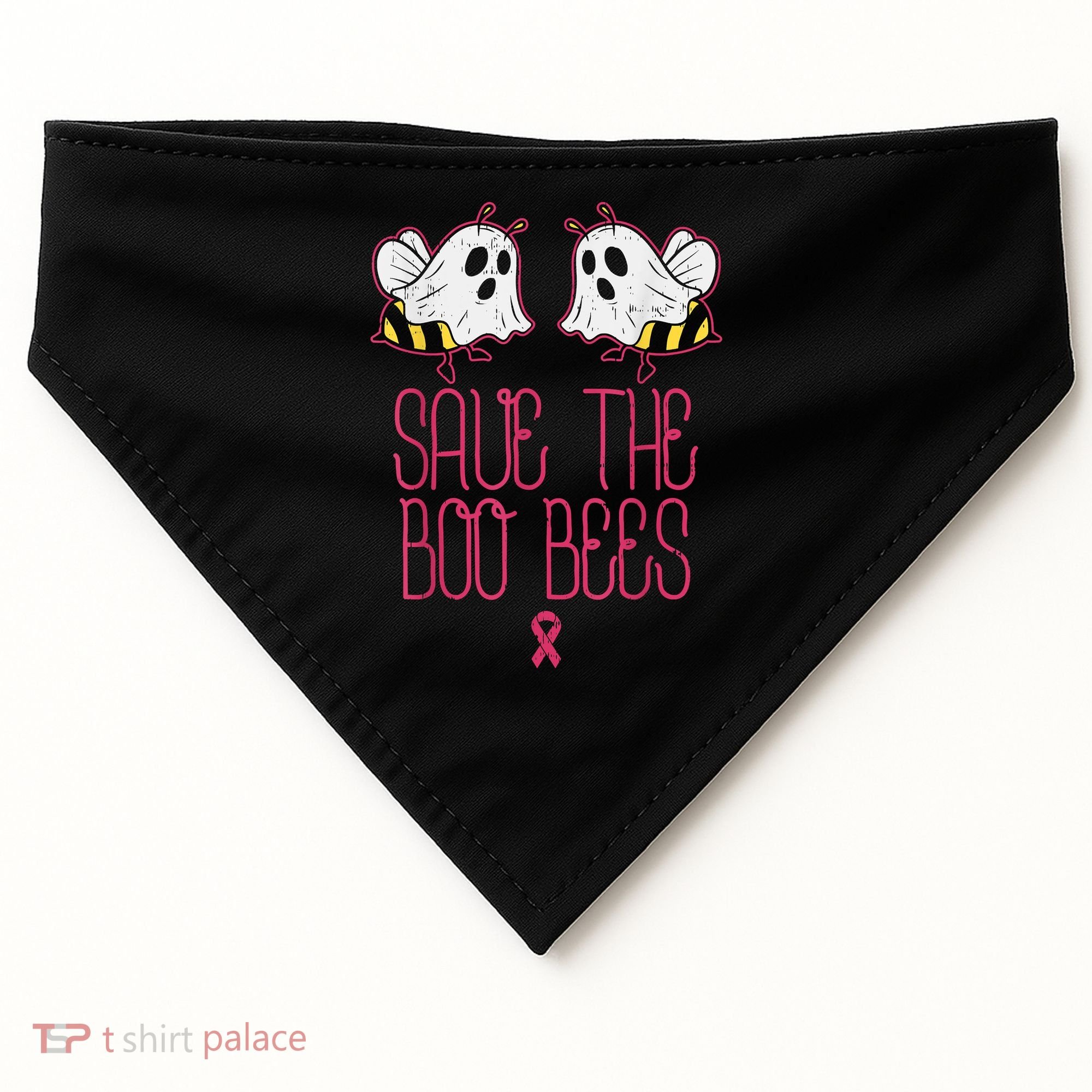 Save The Boobees Boo Bees Breast Cancer Halloween USA-Made Doggie Bandana