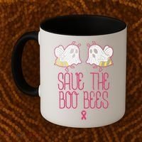Save The Boobees Boo Bees Breast Cancer Halloween Coffee Mug thumb 2