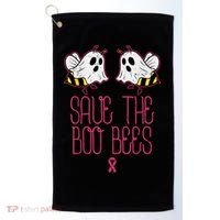 Save The Boobees Boo Bees Breast Cancer Halloween Golf Towel thumb 0