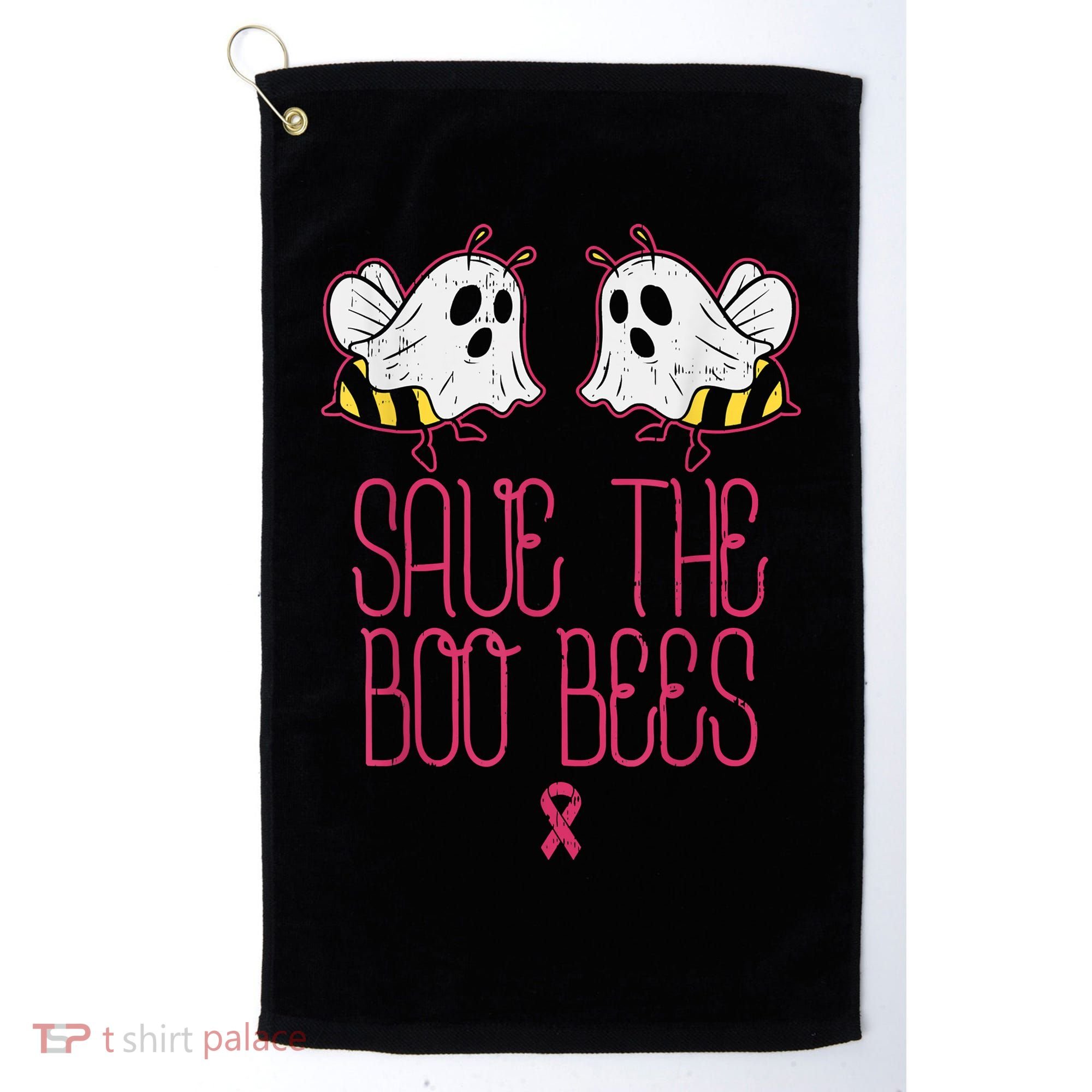 Save The Boobees Boo Bees Breast Cancer Halloween Golf Towel
