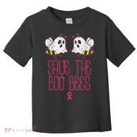Save The Boobees Boo Bees Breast Cancer Halloween Toddler T-Shirt thumb 0