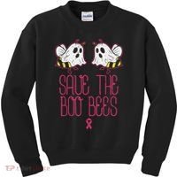 Save The Boobees Boo Bees Breast Cancer Halloween Kids Sweatshirt thumb 0
