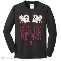Save The Boobees Boo Bees Breast Cancer Halloween Kids Long Sleeve Shirt thumb 0