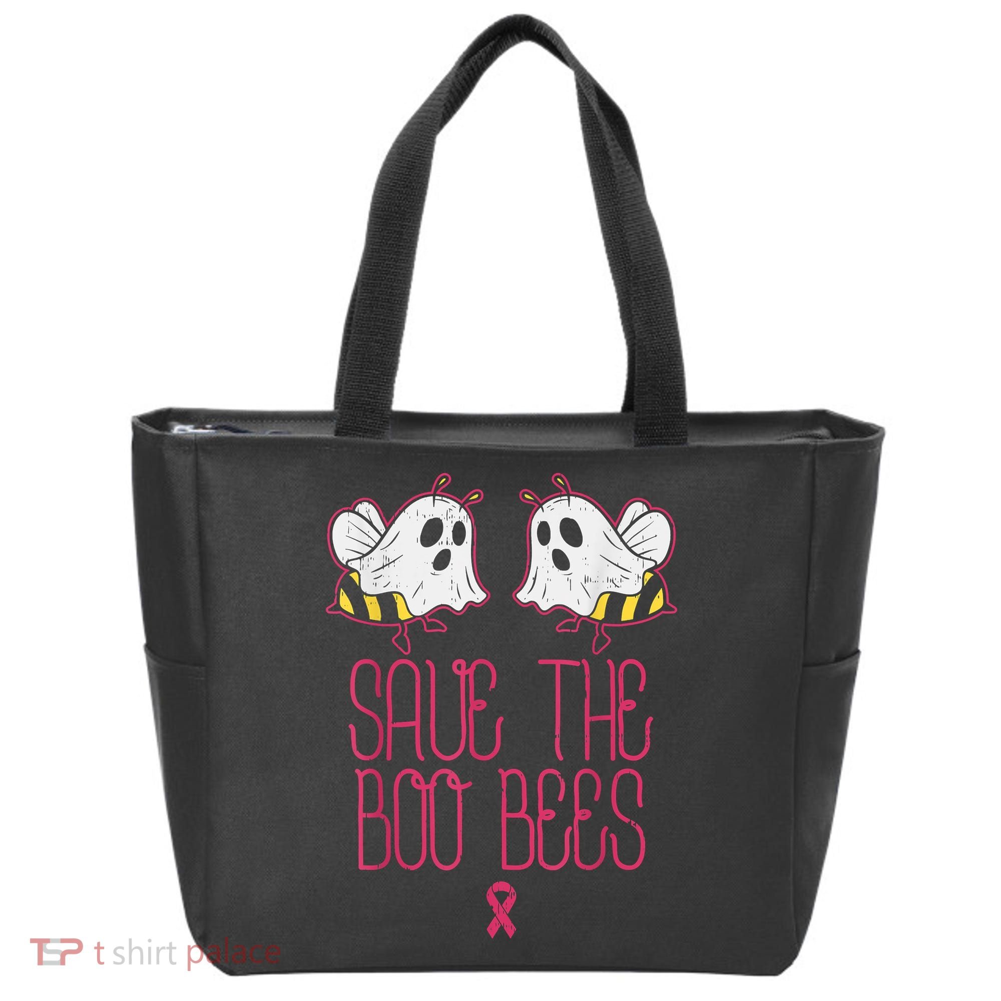 Save The Boobees Boo Bees Breast Cancer Halloween Tote Bag