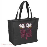Save The Boobees Boo Bees Breast Cancer Halloween Tote Bag thumb 2
