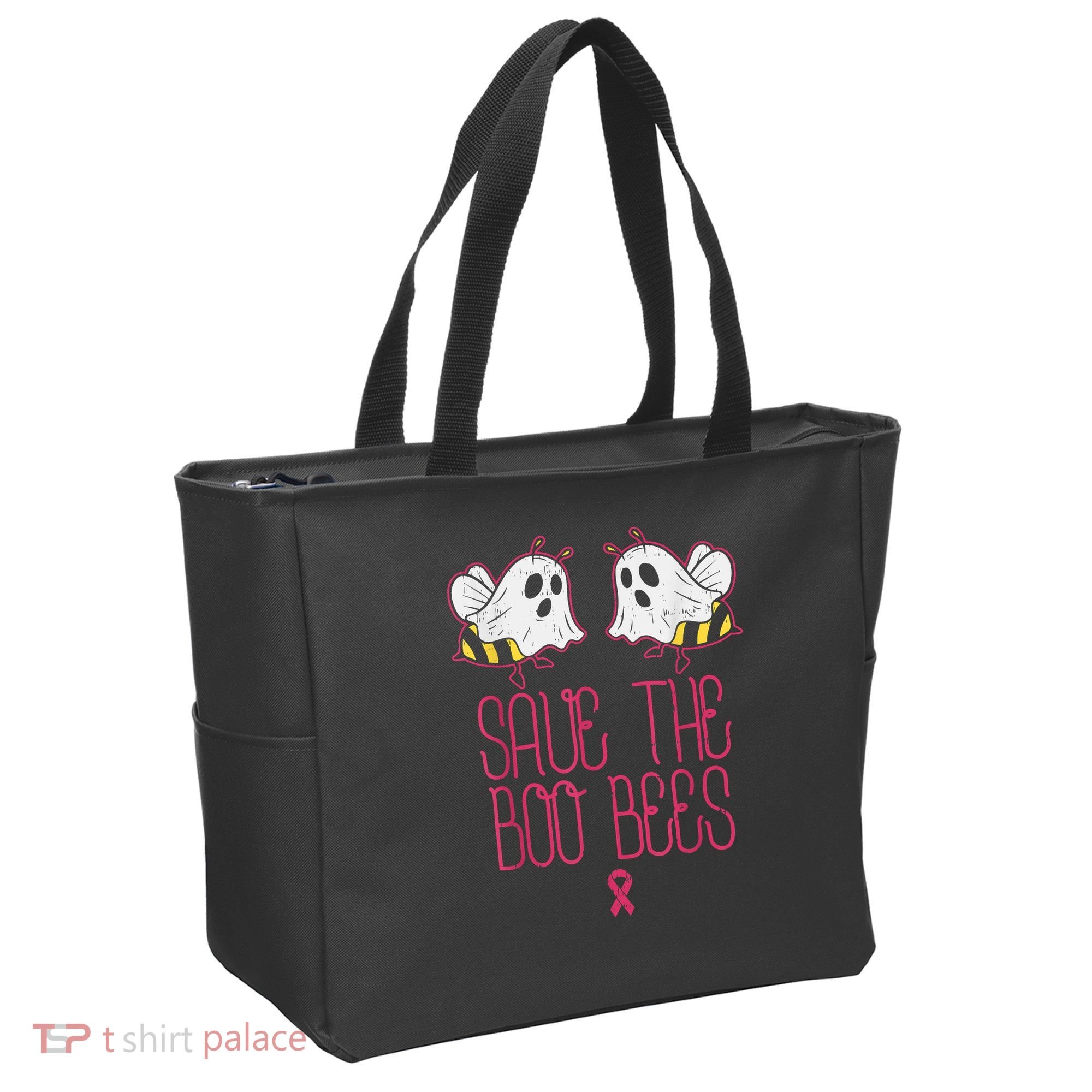 Save The Boobees Boo Bees Breast Cancer Halloween Tote Bag