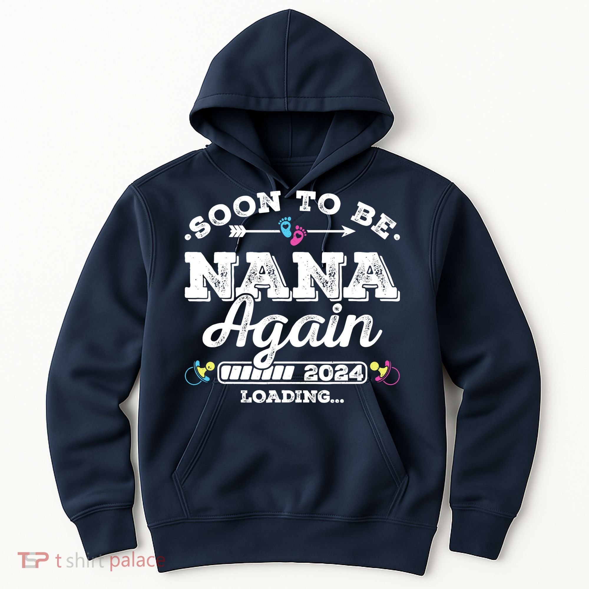 Soon To Be Nana Again 2024 Loading Pregnancy Announcement Hoodie