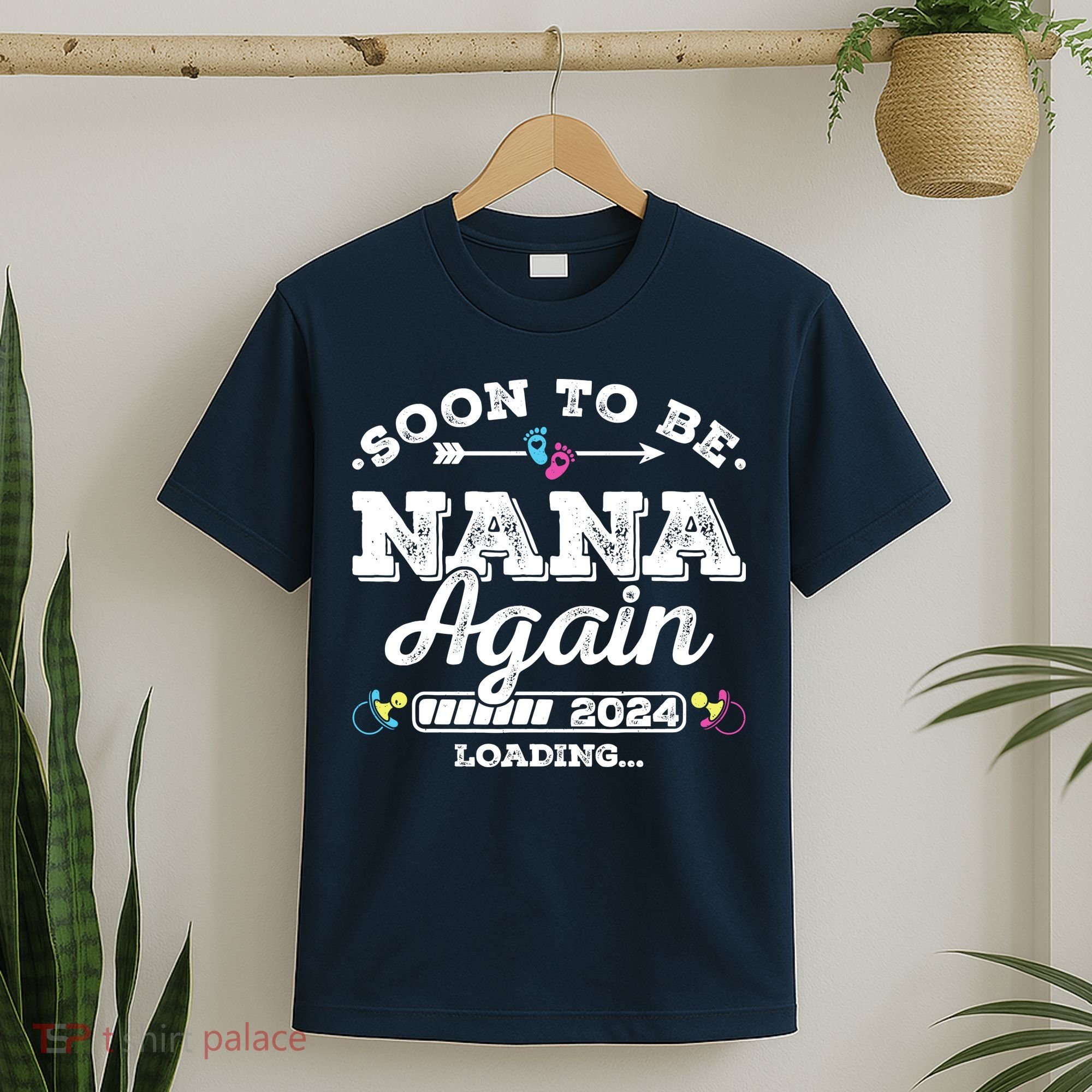 Soon To Be Nana Again 2024 Loading Pregnancy Announcement T-Shirt