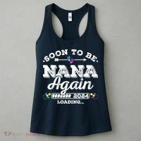 Soon To Be Nana Again 2024 Loading Pregnancy Announcement Women's Tank Top thumb 3