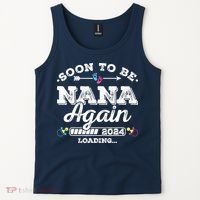 Soon To Be Nana Again 2024 Loading Pregnancy Announcement Tank Top thumb 2