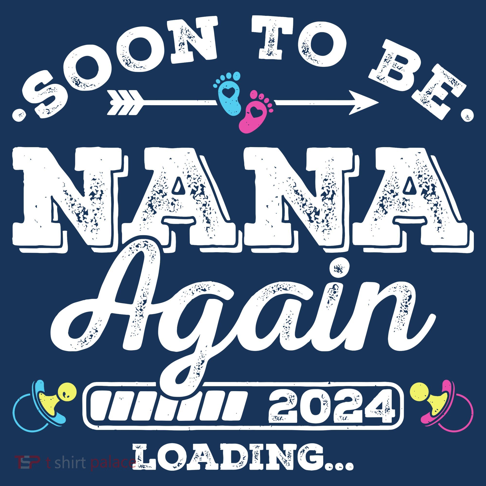 Soon To Be Nana Again 2024 Loading Pregnancy Announcement Golf Towel