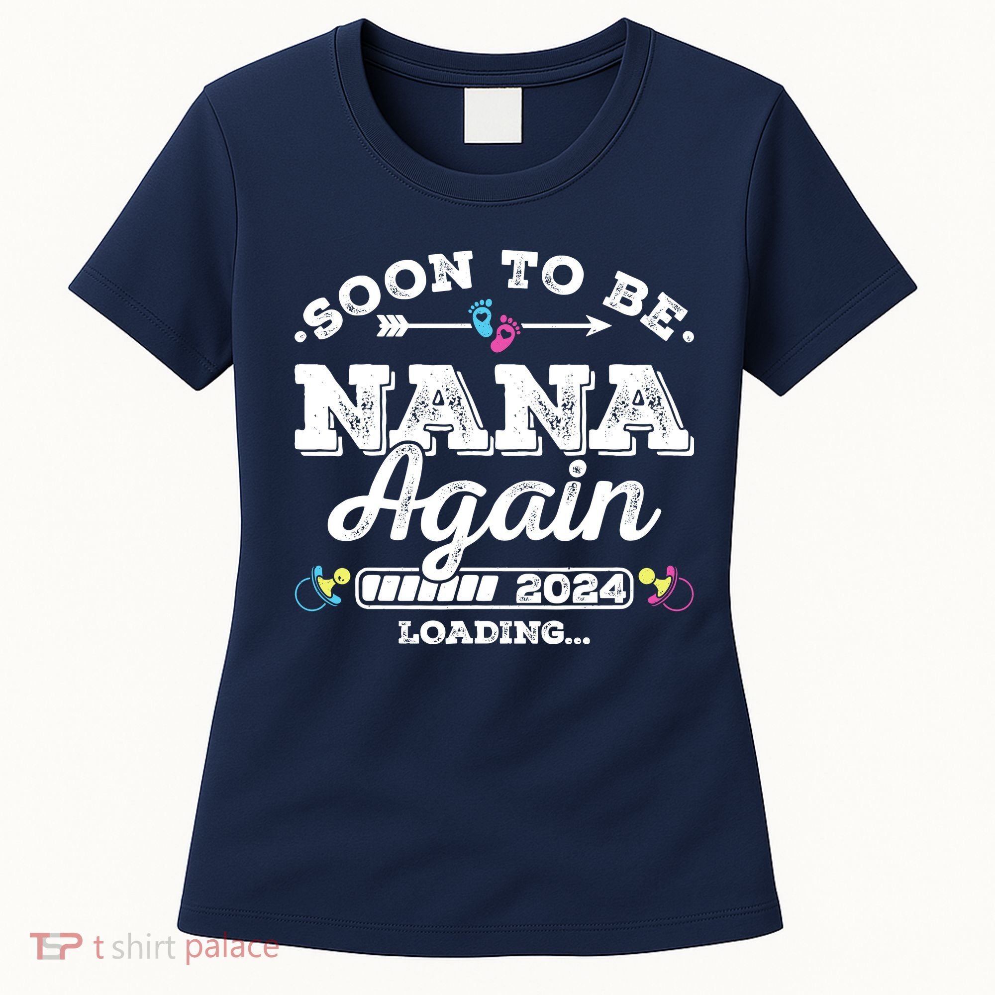 Soon To Be Nana Again 2024 Loading Pregnancy Announcement Women's T-Shirt