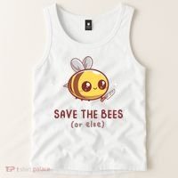Save The Bees( Or Else) For Yellow Bees Funny Tee Tank Top thumb 2
