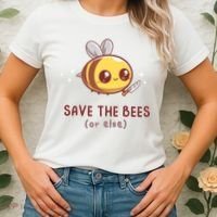 Save The Bees( Or Else) For Yellow Bees Funny Tee Women's T-Shirt thumb 2