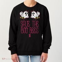 Save The Boobees Boo Bees Breast Cancer Halloween Women's Sweatshirt thumb 0