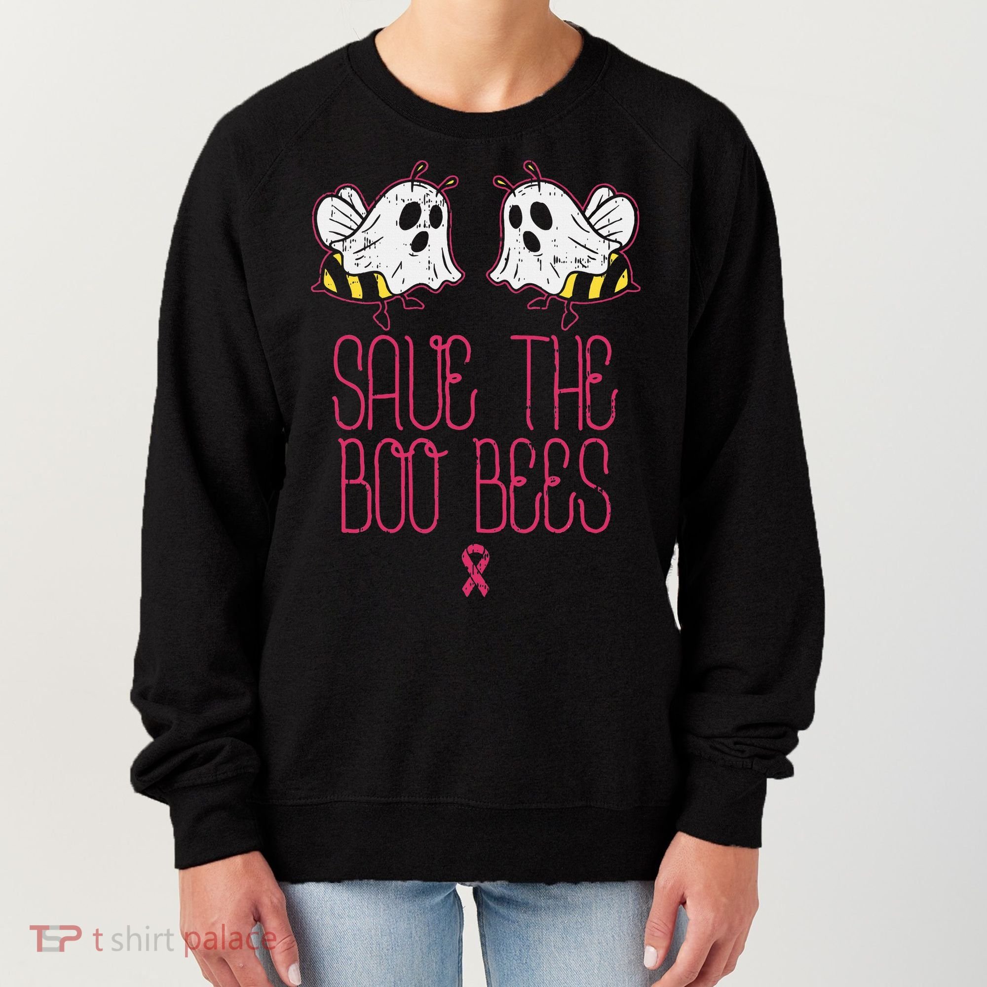 Save The Boobees Boo Bees Breast Cancer Halloween Women's Sweatshirt