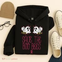 Save The Boobees Boo Bees Breast Cancer Halloween Hoodie thumb 4