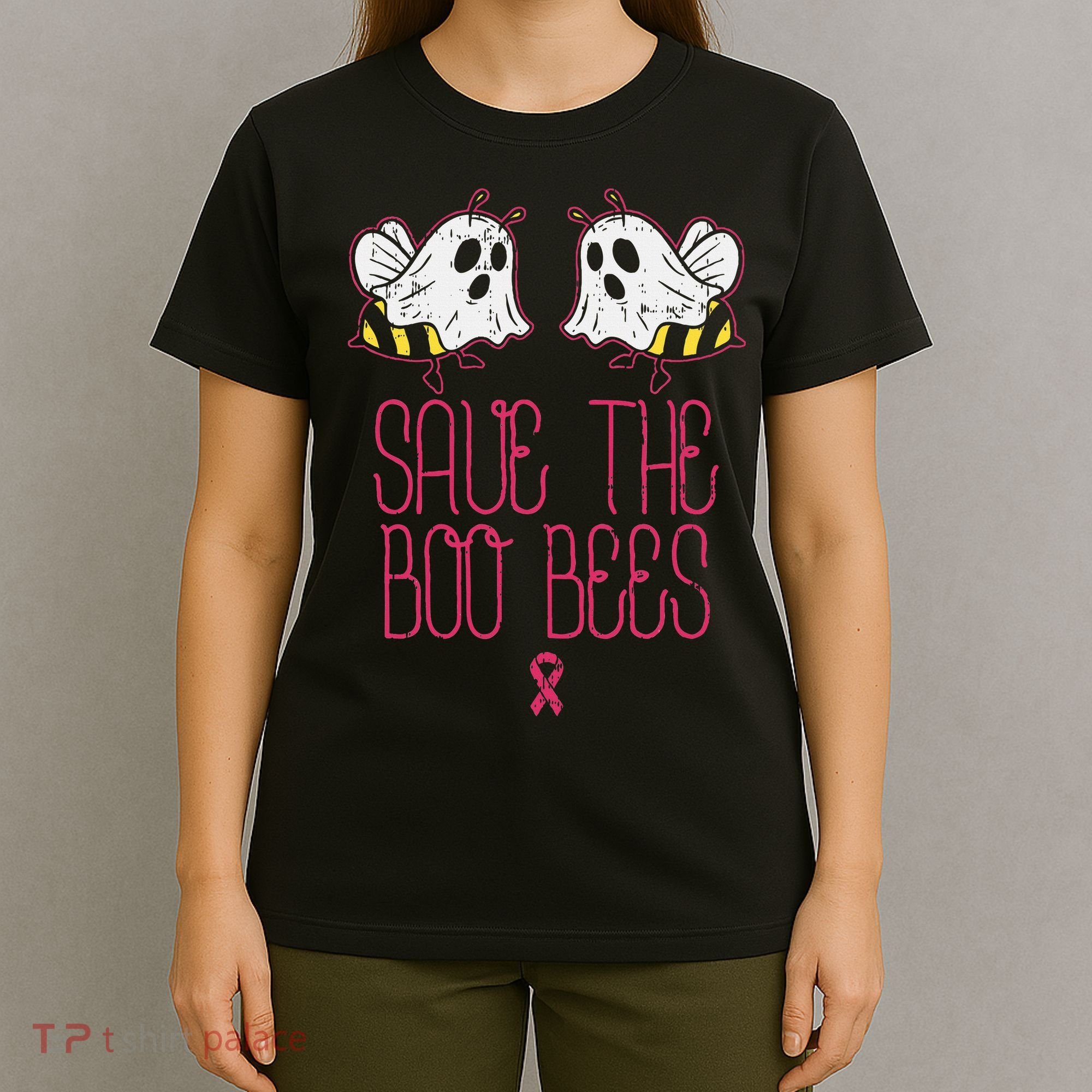 Save The Boobees Boo Bees Breast Cancer Halloween T-Shirt