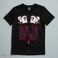 Save The Boobees Boo Bees Breast Cancer Halloween T-Shirt thumb 5