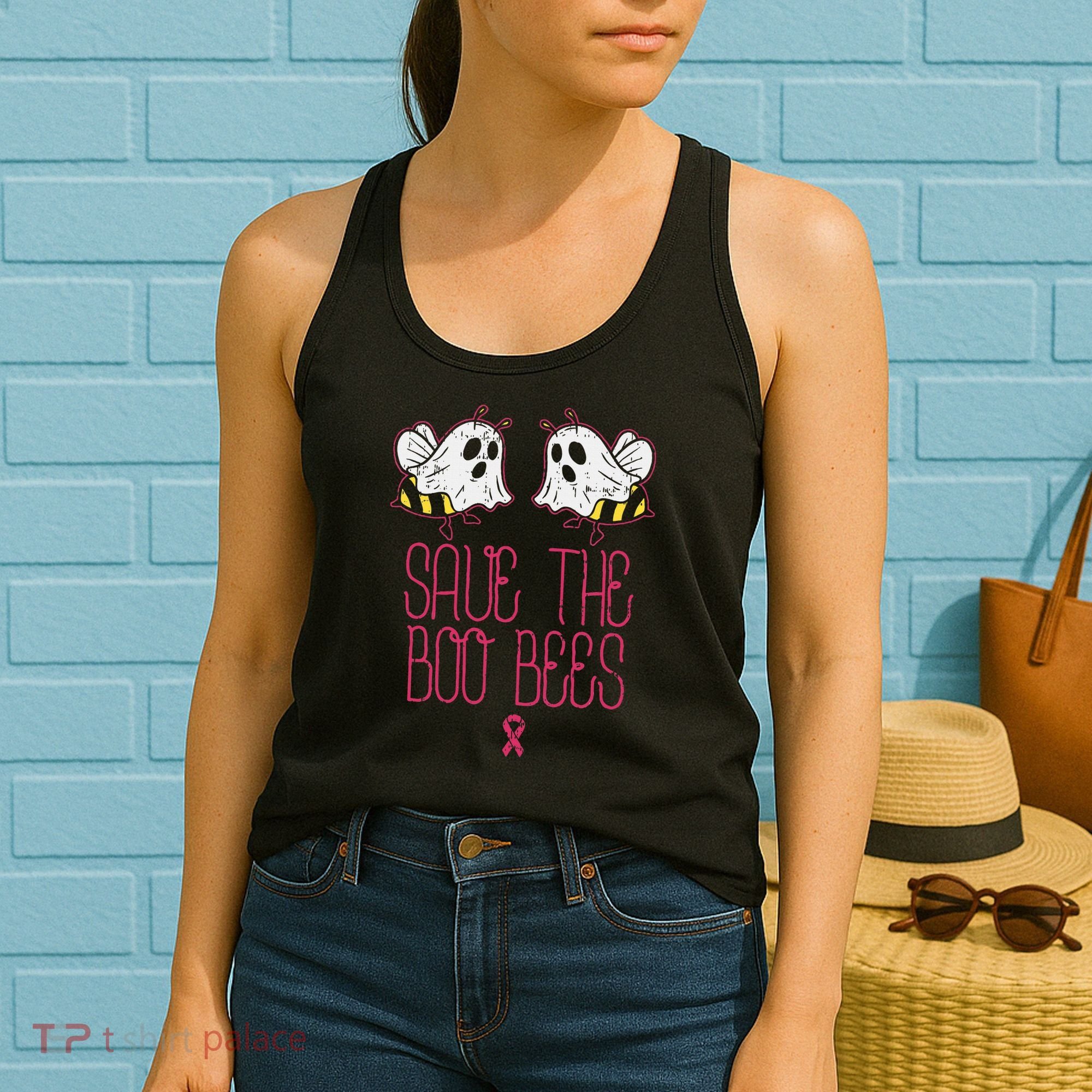 Save The Boobees Boo Bees Breast Cancer Halloween Women's Tank Top